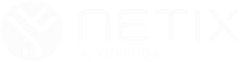 NETIX logo with a circular abstract icon and 'by YUVENDA' tagline.